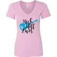 thumbnail image 3 of Inktastic Rock and Roll Lives with Blue Guitar Women's V-Neck T-Shirt, 3 of 5