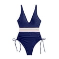 thumbnail image 4 of GZWYHT Bathing Suit for Women Womens Swimsuits Conservative Swimsuit Tummy Swimsuit For Women Suits Ruched Swimwear With Breast Pad One Piece Swimsuit Women Tummy Control Swimsuits Navy XL, 4 of 5