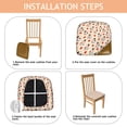 thumbnail image 4 of Beige Cow Heart Pattern Seat Covers for Dining Room Chairs Set Of 4,Stretch Printed Washable Chair Seat Cover with Elastic Ties and Button,Removable Waterproof Couch Cushion Covers, 4 of 6