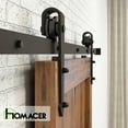 thumbnail image 5 of Homacer Black Rustic Sliding Barn Door Hardware Kit, for One/Single Door, 9ft Long Flat Track, Arrow Design Roller, Heavy Duty, for Interior & Exterior Use, 5 of 7