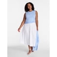 thumbnail image 2 of Time and Tru Women's Smocked Waist Cotton Midi Skirt, Sizes XS-XXXL, 2 of 6