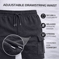 thumbnail image 3 of Yacht & Smith 6 Pack Men’s 5 Pocket Fleece Cargo Shorts, Cotton, Drawstring, Bulk Athletic Lounge Shorts, Charcoal Grey, Size Large, 3 of 7