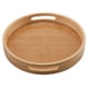 thumbnail image 1 of Round Serving Bamboo Wooden Tray for Dinner Trays Tea Bar Breakfast Food Container Handle Storage T, 1 of 5