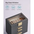 thumbnail image 3 of Joyero SONGMICS Organizador de 4 capas con tapa de cristal gris/dorado, 3 of 8