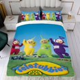 thumbnail image 4 of Teletubbies Conjunto de sábanas temático, trío de piezas, cómodo y amigable con la piel, diseño único, regalo de decoración para el hogar para familiares, amigos y fans,173cm *218cm, 4 of 6