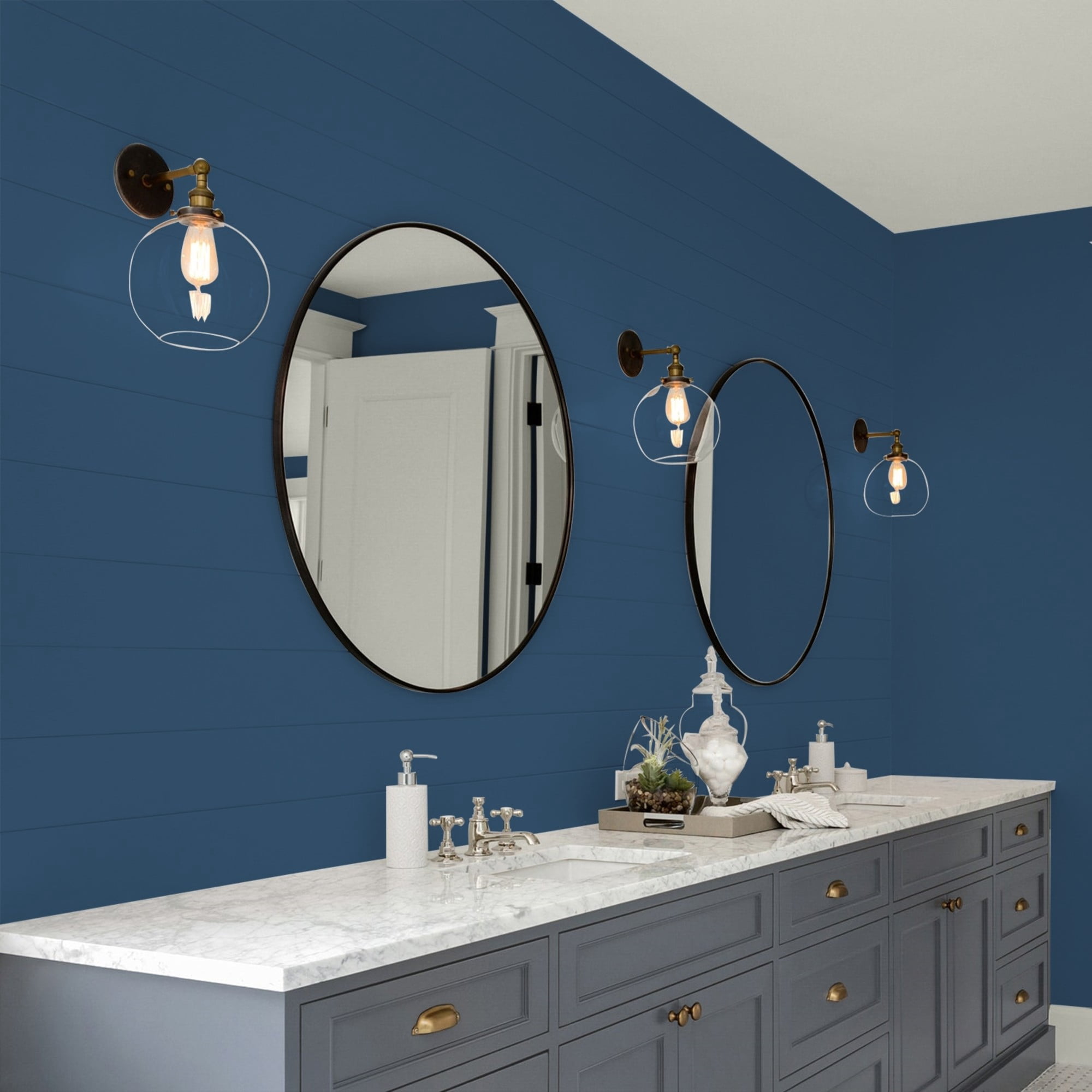 Glidden HEP Blueberry Pie / Blue, Eggshell Interior Paint with Primer, 1 Quart