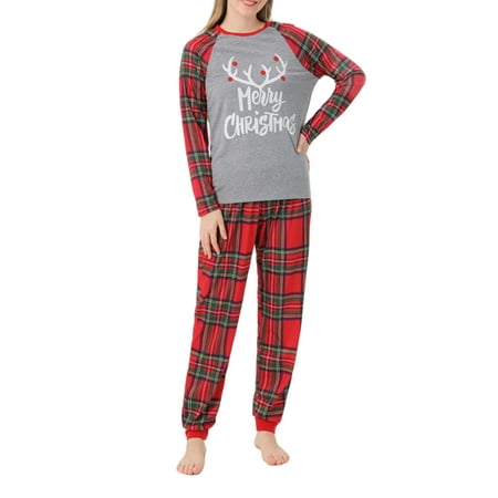 

Christmas Pajamas Matching Family Plaid Printed Sleepwear Nightgown Holiday Xmas Loungewear Homewear