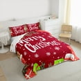 thumbnail image 3 of Manfei Merry Christmas Bedding Comforter Set for Kids, Cartoon Winter Snowflake Twin Comforter Sets, Santa Claus Gifts Reversible Bedding Set, Ultra Soft Home Decor, 2pcs, 3 of 8