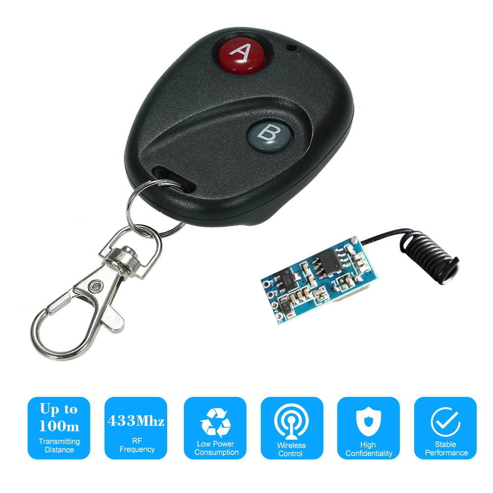Anntem Wireless Remote Control Switch 433mhz rf Transmitter and Receiver kit dc 18v to 24v Motor Transfer Starter Battery Power Small Motor Forward+Reverse+Stop Steering Remote Control Controller 