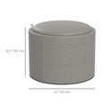 thumbnail image 3 of HOMCOM Round Coffee Table with Tray Top, Storage and Linen Upholstery, 3 of 10