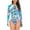 Light Blue, variant on 2024 Clearance One Piece Rash Guard Women Summer Beach Surfing Swimsuit Fashion Hawaii Tropical Leaf Printed Bathing Suit