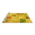 thumbnail image 2 of Ahgly Company Machine Washable Indoor Round Patchwork Yellow Transitional Area Rugs, 7' Round, 2 of 4