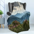 thumbnail image 4 of Appalachian Soft Flannel Fleece Blanket, Blue Ridge Mountain Peaks and Spring Azalea Flowers Blooming with Fluffy Clouds, Cozy Plush for Indoor and Outdoor Use, 60" x 80", Multicolor, by Ambesonne, 4 of 5