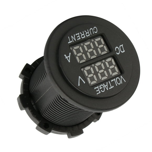 Ampèremètre de Voltmètre de Protection Surchargé, Ampèremètre de Voltmètre Double LED de Voiture de 48.6x26mm, Ampèremètre de Voltmètre d'Affichage LED pour Moto