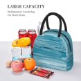 thumbnail image 6 of Haiem Teal Turquoise Fluid Stripes Printed Lunch Bag Women, Lunch Box Lunch Bag for Women, Small Leakproof Cute Lunch Tote Large Capacity Reusable Insulated Cooler Lunch Container, 6 of 6