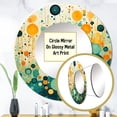 thumbnail image 3 of Designart "Nostalgic Remix II" Abstract Shapes Round Mirror Wall Décor Modern - Large Green Round Mirror - Round Mirror 23" x 23" Inch, 3 of 5