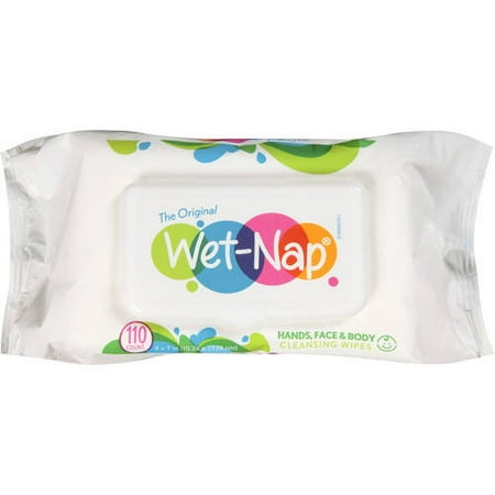 Wet-Nap Hands, Face & Body Cleansing Wipes, 110 sheets