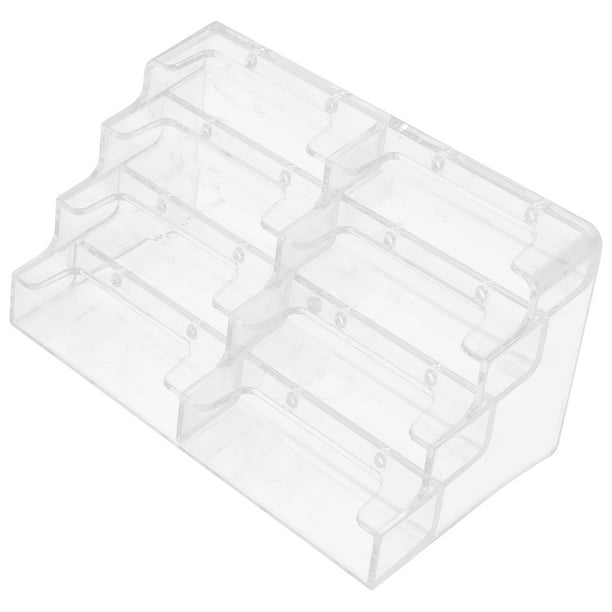 Tarjetero acrílico transparente de múltiples capas para tarjetas de presentación, organizador elegante para escritorio y oficina