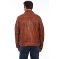 thumbnail image 2 of Scully Men's Leather Button-Front Trucker Jacket Tan, 2 of 2
