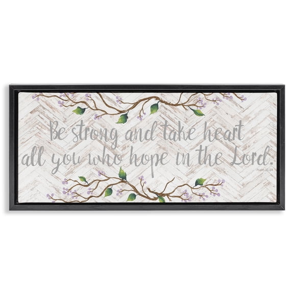 Stupell Industries All You Who Hope Black Framed Floater Canvas Wall Art, design by Elizabeth Medley