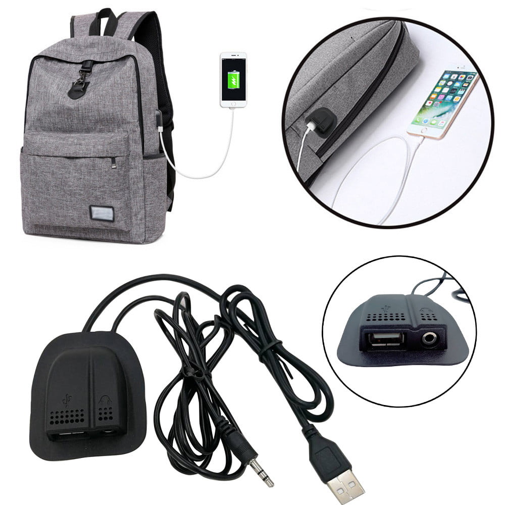 Double Port Backpack External USB Charging Interface Adapter Charging Cable