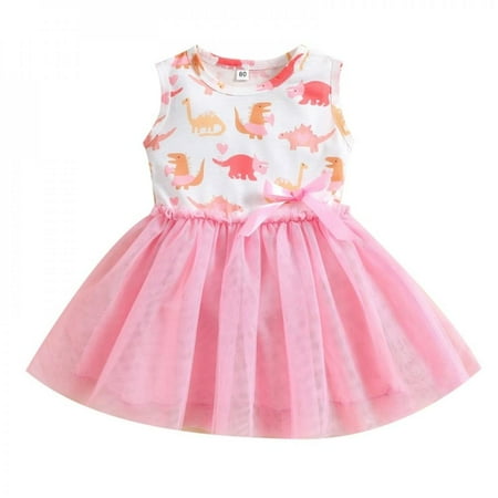 

Kids Girls Rainbow Love Print Dress Children Sleeveless O Neck Tutu Dress Lace Birthday Party Dresses 1-6 Years