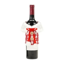 Tainini Christmas Sweater Wine Bottle Covers, Wine Bottle Clothes Wine Bottle Dress, Wine Bottle Bags For Xmas Party Decorations
