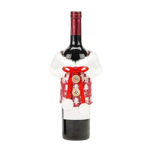 Tainini Christmas Sweater Wine Bottle Covers, Wine Bottle Clothes Wine Bottle Dress, Wine Bottle Bags For Xmas Party Decorations