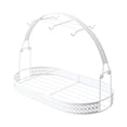thumbnail image 1 of Siruishop Bottle Drying Rack Home Modern Iron with Storage Basket for 6 Cups Accessory Oval White, 1 of 8