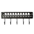 thumbnail image 2 of QuickGo Wall Mounted Floating Shelves, Metal Wall Shelf with 5 Hooks, Key Holder with Mail Organizer, Storage Rack for Entryway Living Room Bedroom Bathroom Kitchen, 2 of 4