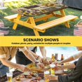 thumbnail image 6 of Farmhouse Sunflowers Table Cloths for 8 Foot Rectangle Tables, Western Star Vintage Sparrows Patio Waterproof Elastic Fitted Tablecloths, Washable Rectangular Table Cover for Camping, 6 of 8
