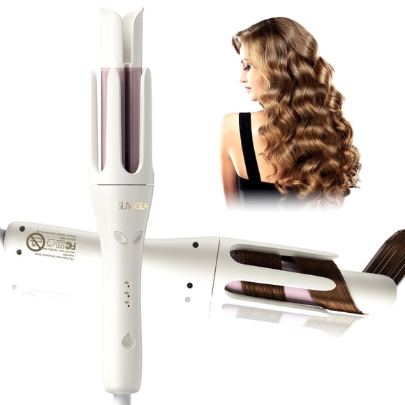 TSUYAGLA 1 1/4 inch Automatic Curling Iron - 1.25 Inch Hair Curler Automatic Rotating Wand - Anti-Scald - Dual Voltage