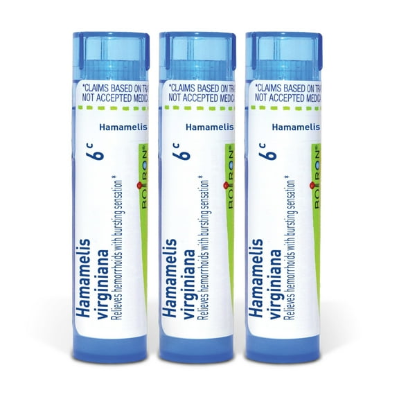 Boiron Hamamelis Virginiana 6C, Homeopathic Medicine for Hemorrhoids With Bursting Sensation, 3 Count (3 x 80 Pellets)