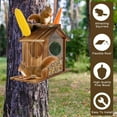 thumbnail image 6 of Squirrel Feeder Wooden Squirrel Feeder House Large Capacity Squirrel Feeding Stations Easy to Fill Chipmunk Feeding Station for Corn Peanuts Outside 32.5x12.5x21cm, 6 of 8
