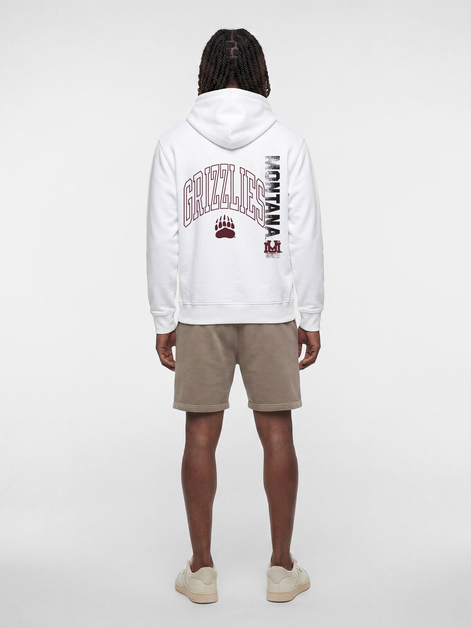 Montana Grizzlies Reebok Mens White Hooded Sweatshirt