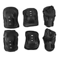 thumbnail image 1 of 6 unids/set Patinaje Muñeca Rodilla Codo Protector Conjunto Niños Montar Proteger (Negro), 1 of 6