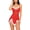 Red, variant on Avidlove Christmas Lingerie for Women Sexy Red Santa Lace Chemise V Neck Sleepwear