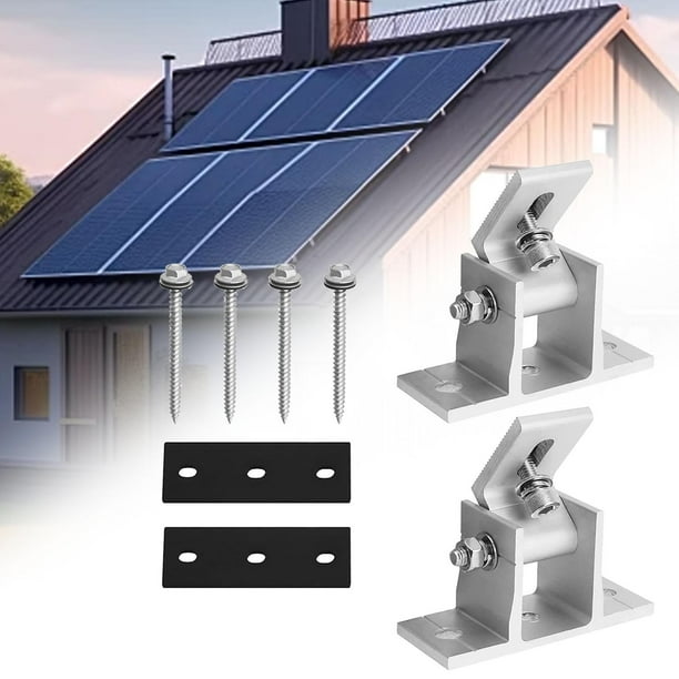 Soportes de montaje para paneles solares Macarena 2 piezas ángulo ajustable para campis