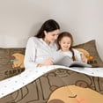 thumbnail image 4 of Manfei Cartoon Orange Fruit Print Twin Comforter Sets,Kawaii Capybara Bedding Set,Brown,Reversible,2 Pieces,1 Comforter and 1 Pillowcase, 4 of 7