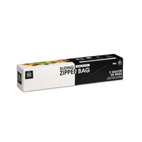 Slider Jumbo Food Storage Bags, 2 Gallon, 20 Count, Expandable Bottom, Writable Rectangle, Heavy Duty