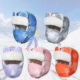 thumbnail image 4 of Furs Lined Kids Hat Wind Resistant Earflap Hat Comfortable Kids Trapper Hat for Enhancing Wind Protecting Purple, 4 of 5