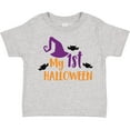 thumbnail image 3 of Inktastic My First Halloween, Witch Hat, Bats - Purple Black Boys or Girls Toddler T-Shirt, 3 of 5