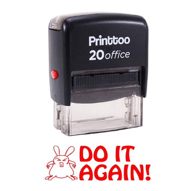 Printtoo DO IT AGAIN Self Inking Rubber Stamp Office Stationary Custom Stamp-Red