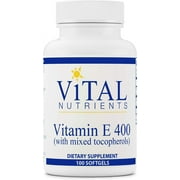 Vital Nutrients Vitamin E with Mixed Tocopherols | Potent Antioxidant Supplement to Support Cardiovascular Health* | Gluten and Dairy Free | 100 Softgels
