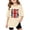 A-Beige723, variant on Big Girls Oversized Short Sleeve T-Shirt Vintage Union Jack Print Casual Beige Tee,White