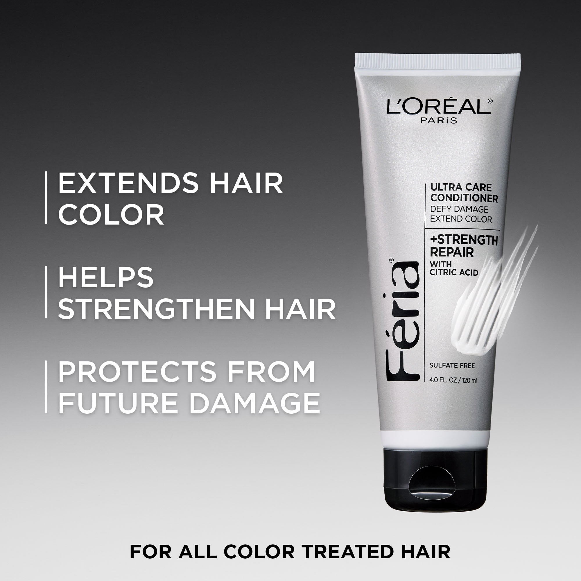 (6 pack) L'Oreal Paris Feria - Hair Color Strength Repair Ultra Care Conditioner, 4 fl oz