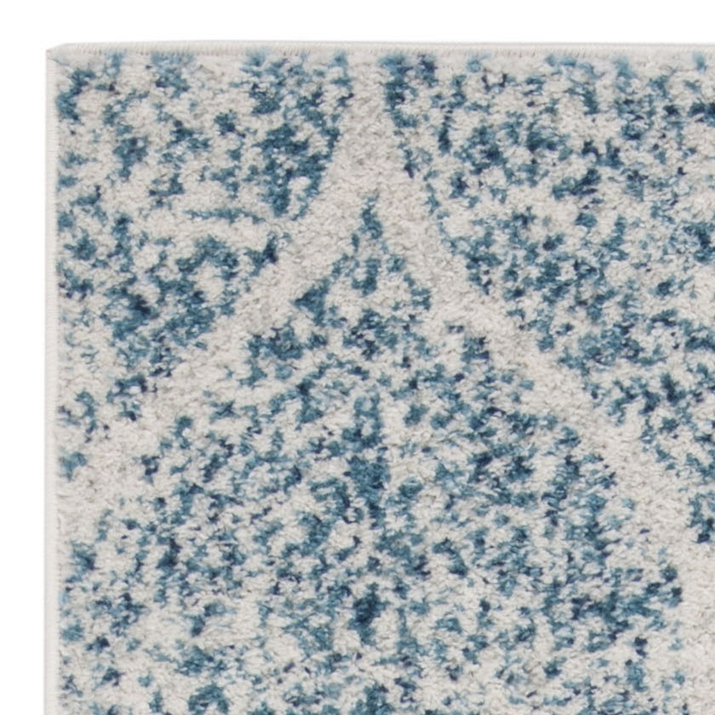 SAFAVIEH Madison Leighton Geometric Runner Rug, Cream/Turquoise, 2'3" x 14'