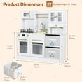 thumbnail image 4 of INFANS Kids Kitchen Play Set, Wooden Pretend Play Kitchen with Realistic Lights Sounds Coffee Maker Dishwasher Microwave Oven Foldable Fabric Drawers, Toddler Cooking Toys for Boys Girls, 4 of 10
