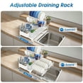 thumbnail image 6 of Glovv 2-Tier Collapsible Over the Sink Dish Drying Rack, Kitchen Sink Organizer with Auto Drainage System, Dish Racks for Kitchen Counter with 4 Cup Holders,White, 6 of 9