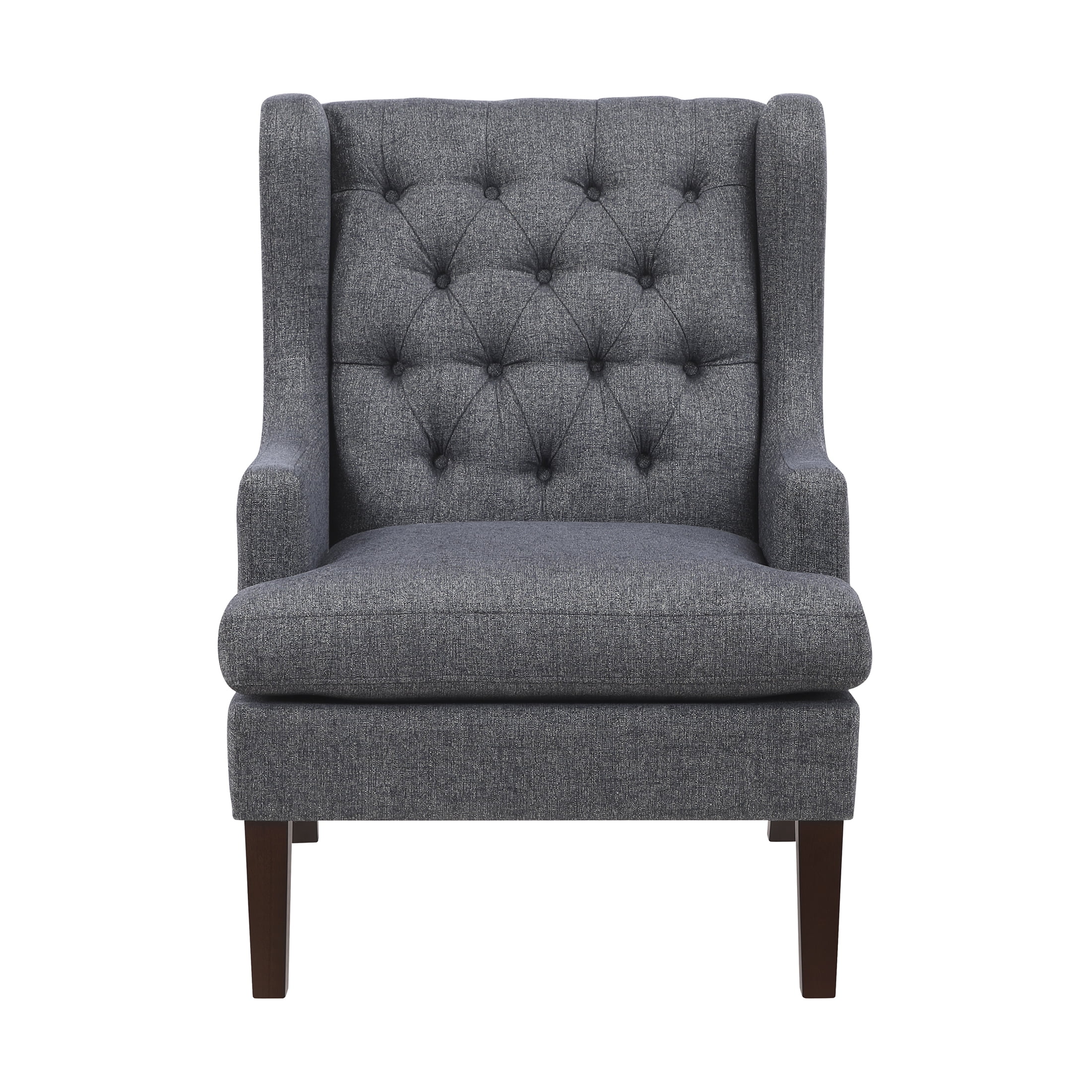 OakvillePark Velloria Textured Fabric Tufted Back Accent Chair, Charcoal
